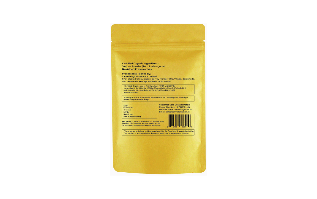Carmel Organics Arjuna Powder    Pack  250 grams